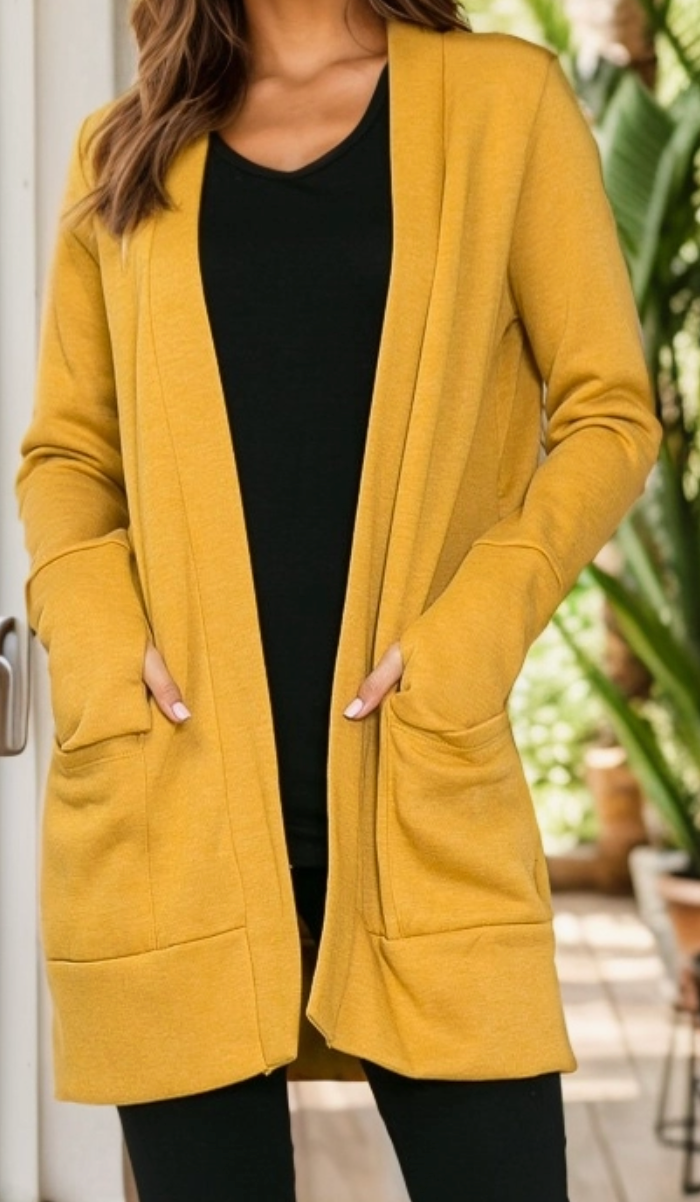 Soft Landing Midi Cardigan MUSTARD