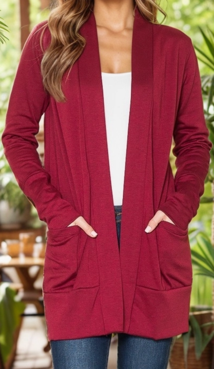 Soft Landing Midi Cardigan WINE