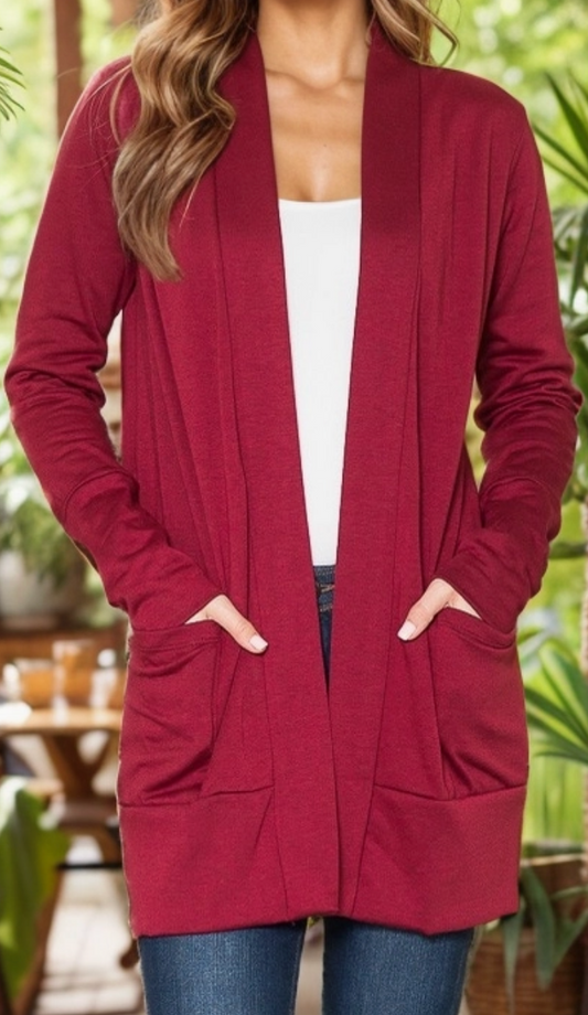 Soft Landing Midi Cardigan WINE