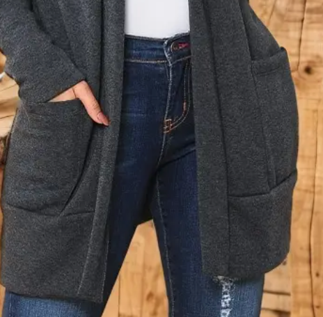 Soft Landing Midi Cardigan CHARCOAL