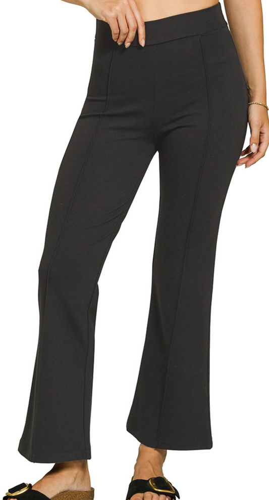 Elastic PinTuck Pants 27.5" BLACK
