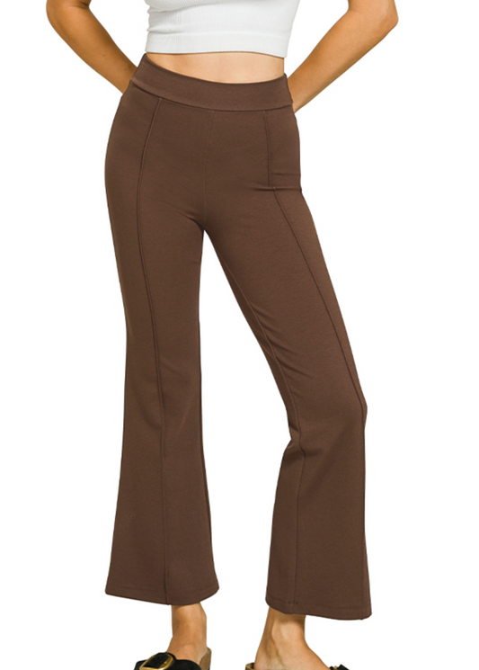 Elastic PinTuck Pants 27.5" ESPRESSO