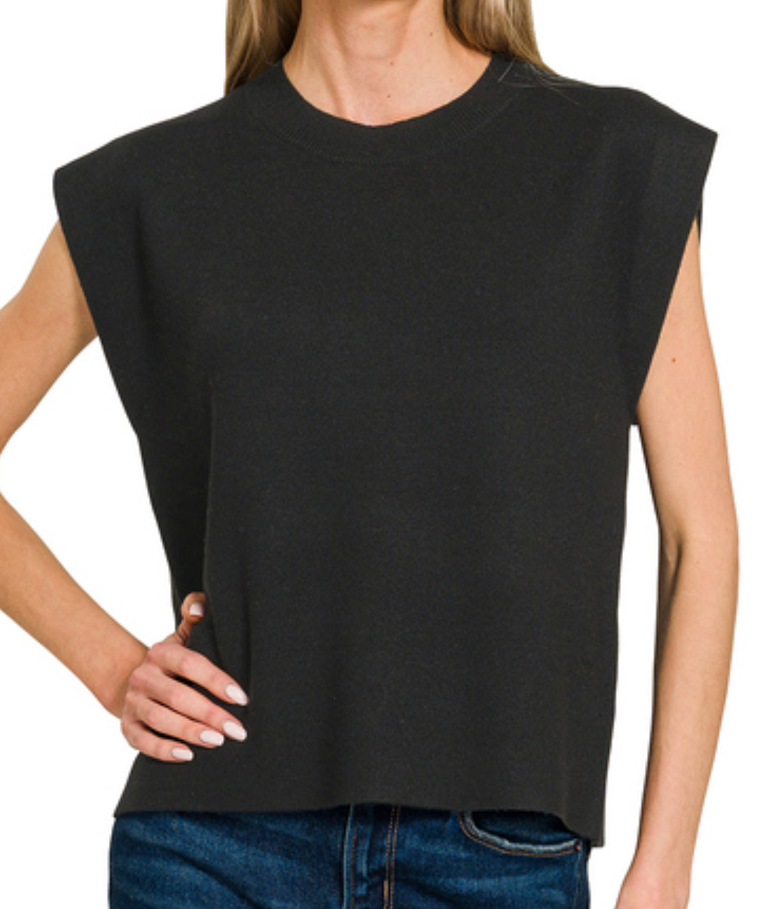 Effortless Layer Sweater Vest BLACK