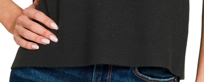 Effortless Layer Sweater Vest BLACK