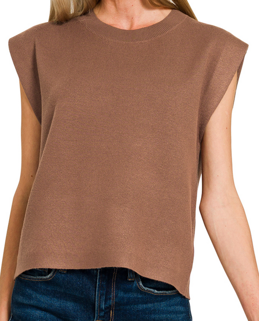 Effortless Layer Sweater Vest BROWN