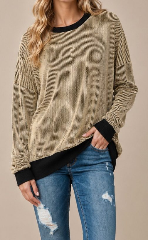 Golden Hour Ribbed Pullover