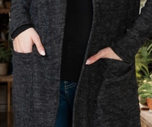 Wrapped in Comfort Cardi CHARCOAL