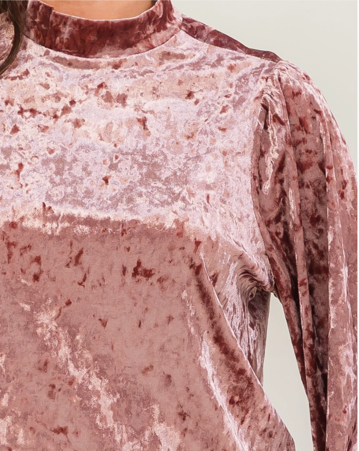 The Velvet Affair Mock Neck BLUSH