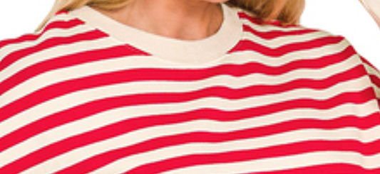 Stripe Society Luxe Sweatshirt RED