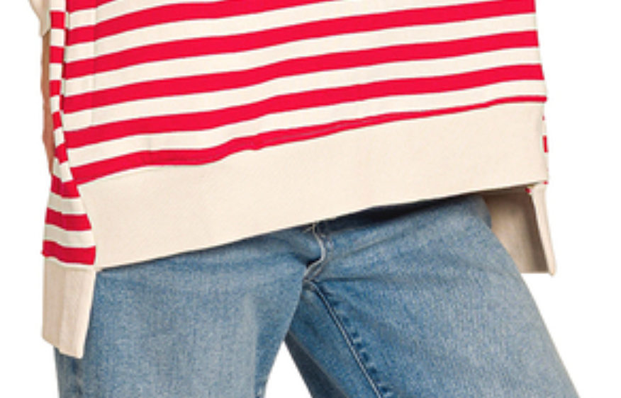 Stripe Society Luxe Sweatshirt RED