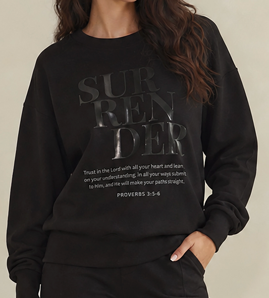 Let Go & Let God Crewneck BLACK