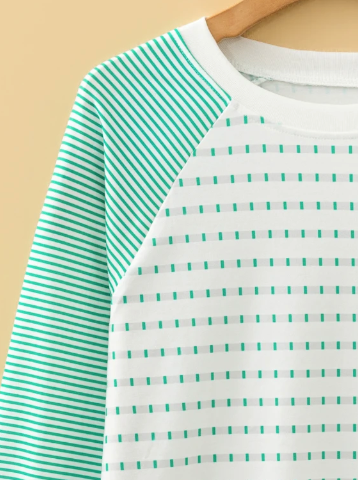 Mixed Texture Raglan Tee GREEN