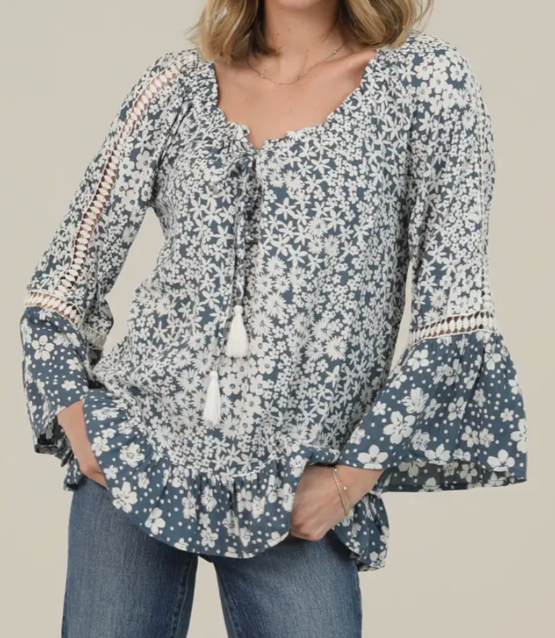 Wildflower Whimsy Blouse BLUE