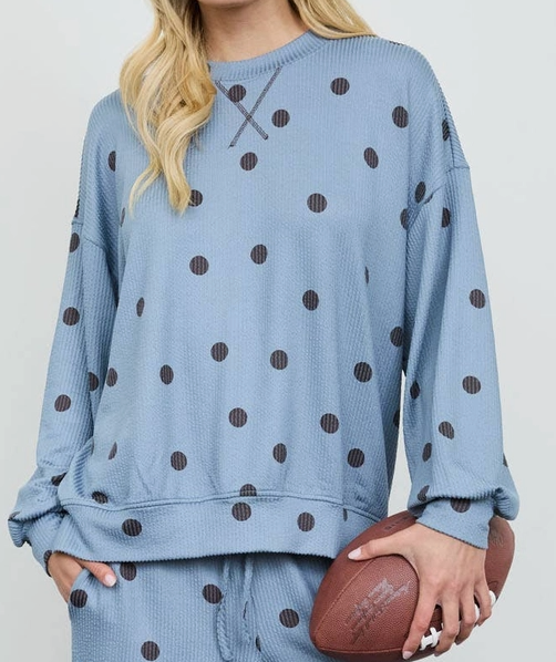 Spot On Ribbed Knit Top SLATE