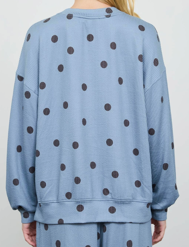 Spot On Ribbed Knit Top SLATE
