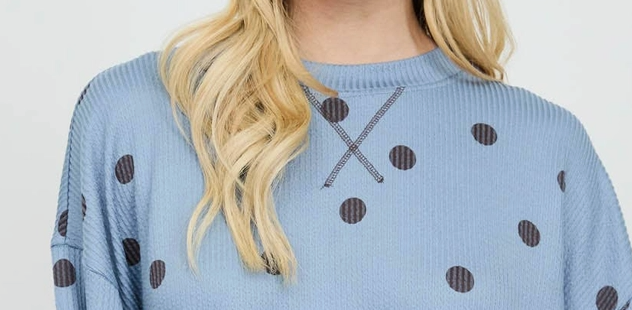 Spot On Ribbed Knit Top SLATE