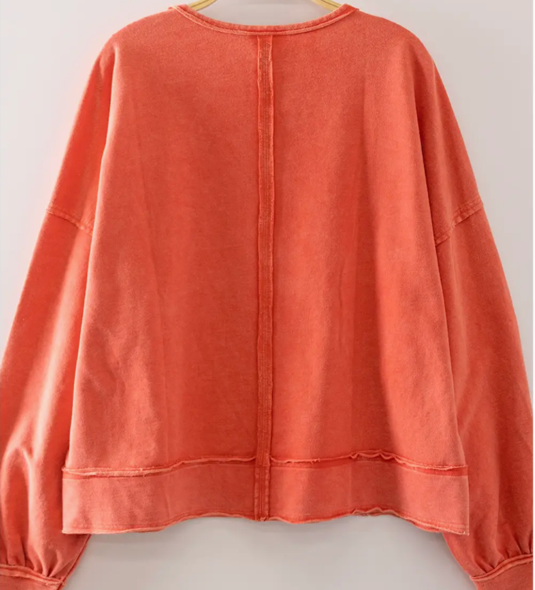 Vintage Soul Washed Pullover TOMATO