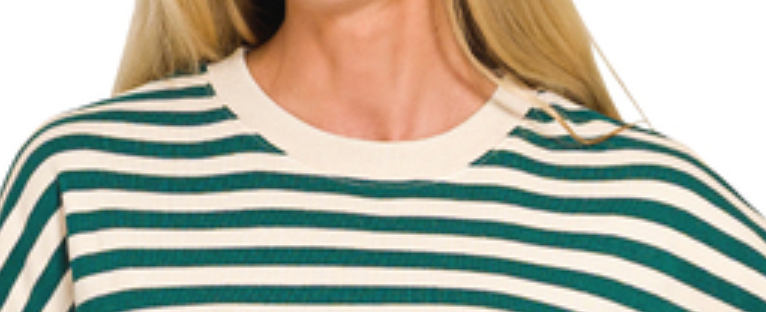 Stripe Society Luxe Sweatshirt HUNTER