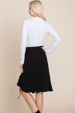Load image into Gallery viewer, French Terry Ruched Skirt BLACK

