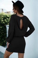 Load image into Gallery viewer, Cozy Knit Long Sleeve Dress BLACK
