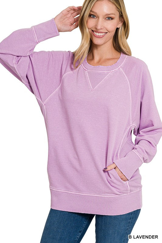 French Terry Pullover Pockets LAVENDER