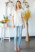 Load image into Gallery viewer, Avery Cable Knit Puff Sleeve CREAM
