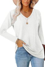 Load image into Gallery viewer, V-Neck Loose T-Shirt Top WHITE
