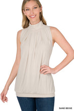 Load image into Gallery viewer, Pleated Neck Top W/ Waistband SAND
