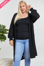 Load image into Gallery viewer, Oversize Knit Long Cardigan BLACK
