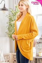 Load image into Gallery viewer, PS Waffle High Low Cardigan MUSTARD
