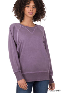 French Terry Pullover With Pockets GREY LILAC