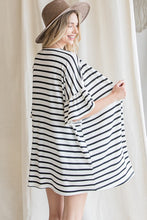 Load image into Gallery viewer, Stripe Bell Sleeve Cardigan B&amp;W

