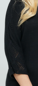 PS Solid Sweater W/ Sleeve Detail BLACK