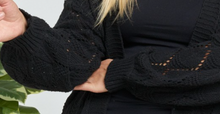 Load image into Gallery viewer, Oversize Knit Long Cardigan BLACK
