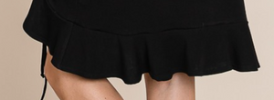 French Terry Ruched Skirt BLACK