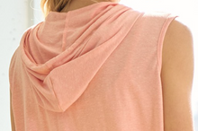 Load image into Gallery viewer, Colorblock Sleeveless Hoodie PINK
