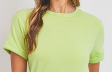 Load image into Gallery viewer, Fr Terry Pocket TShirt Dress NEON GREEN
