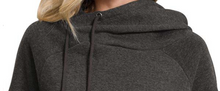 Load image into Gallery viewer, Side Tie Hoodie Sweatshirt CHARCOAL
