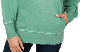 French Terry Pullover With Pockets GREEN
