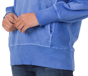 French Terry Pullover With Pockets BLUE