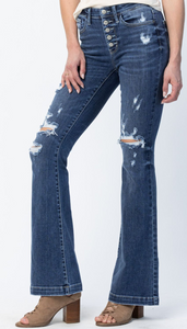 PL 82430DK HIGH-RISE DISTRESSED FLARE