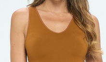 Load image into Gallery viewer, Reversible V or U Neckline Seamless Tank CARAMEL
