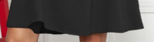 PS Solid 3/4 Sleeve V Neck Dress BLACK