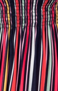 Stripe Smocked Maxi Dress BLACK